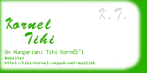 kornel tihi business card